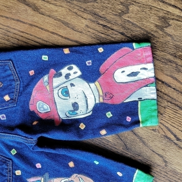 Levi's Jean Overall Paw Patrol Fabric Paint Denim Custom Toddler sz.2-5T Unisex - Picture 10 of 16